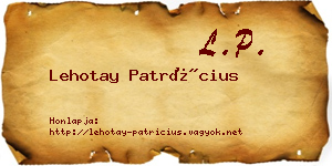 Lehotay Patrícius névjegykártya